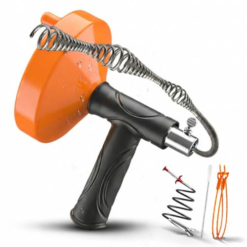 Spirale per la pulizia dei tubi, 10 m, per la rimozione dell'intasamento, strumento per la pulizia dei tubi, a spirale, per fogne, cucina, bagno, doccia, WC, scarichi ostruiti, apribottiglie