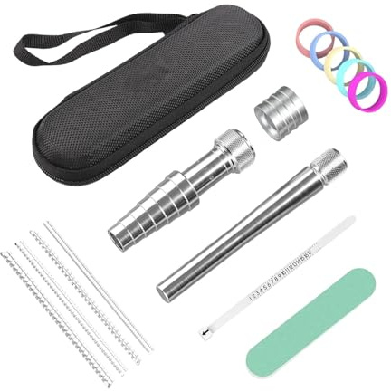 kowaku Kit d'outil pour agrandir et réparer des bagues, Outil de Fabrication de Bijoux, ajusteur de Taille de Bague avec mandrin pour Usage Domestique et
