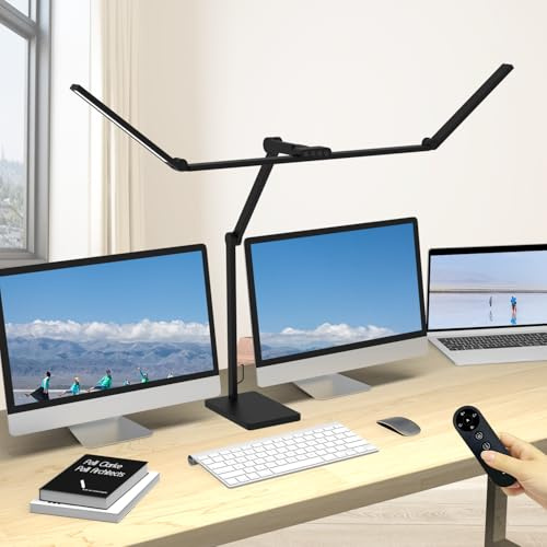 EPABINA Die 36W 3000 Lumen Schreibtischlampe mit Sockel, LED Dimmbar Tageslichtlampe, Drehbare Tischlampe, 120cm Monitor Lampe mit Automatischer Beleuchtung für Zeichnen