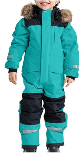 Traje de Nieve de una Pieza Impermeable y Resistente al Viento para niños, niñas y niños, Mono Invierno para Exteriores, Snowboard, esquí, A02, Azul Cielo, 12-13 años