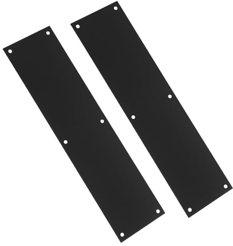 LIFKICH Plaques de Protection en Acier Inoxydable 2 Pièces 100 X 400 Mm Noir pour Plinthe de Porte Intérieure et Extérieure Anti-rayures, Protection Métallique Résistante pour Bas