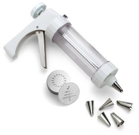Kuhn Rikon Clear Cookie Press with Decorating Tips and Storage Box