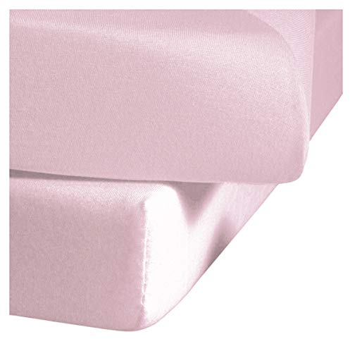 Fleuresse Jerseyspannlaken, rosa, 150 x 200 - 160 x 200cm