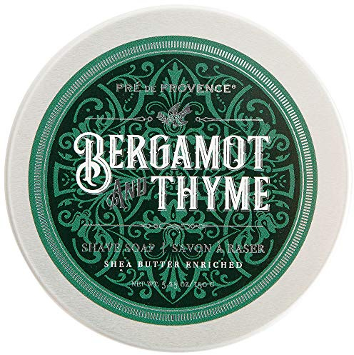Pre de Provence Bergamot & Thyme Men's Fragrance Collection, Shave Soap in Tin, 150 G