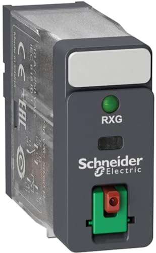 Schneider Electric RXG12B7 Relé 1Co 10A, Botón Test y Led 24Vac, Juego de 10