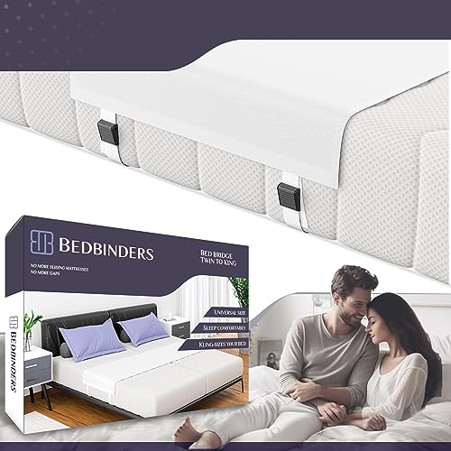 Bedbinder DeLuxe® Matratzenverbinder – Bettbrücke – Alternative zur Liebesbrücke für Matratzen & Ritzenfüller – Stoppt Rutschende Matratzen | Matratzenhalter für Boxspring & Verstellbare Betten
