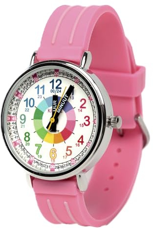 Kiddus Orologio Educativo per Bambino e Bambina dai 5 ai 10 Anni, Orologio Analogico Didattico per Imparare l'Ora, Movimento Giapponese