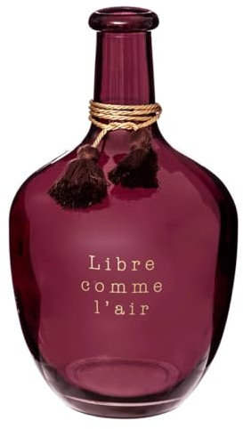 Atmosphera - Vase Dame Jeanne Gypsy - Verre - H31 cm - Prune