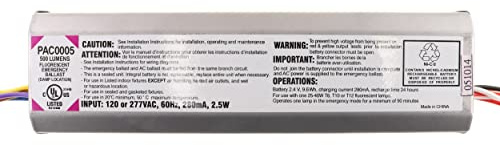 Howard Industries HL500 Fluroescent Emergency Lighting Ballast, 500-Lumen, 120/277V