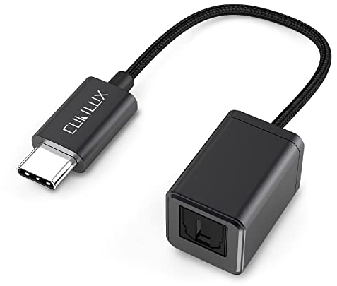 Cubilux USB C auf SPDIF Sender, unidirektionaler Typ C auf optischen Audioausgangsadapter mit 192 KHz/24 Bit für MacBook Pro/Air, Laptop, Computer