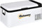 Outsunny 12V Car Refrigerator w/LED Light & Foldable Handles, 18L Portable Compressor Cooler, Fridge Freezer with 12/24V DC and 110-240V AC for Campervan RV Boat Travel