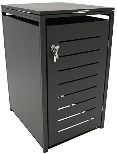 KÖLN Boîte à poubelles en acier galvanisé, Conteneur, Abris pour poubelles, pour tonnes 120 et 240 l, Couleur anthracite