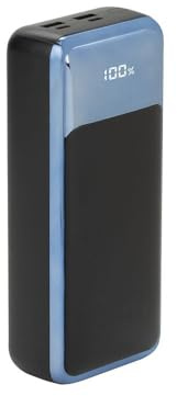 RIVACASE VA1080 Powerbank 30000 mAh, QC/PD 65W Schnelladestation kompatibel mit Laptops, Tragbares Ladegerät mit LCD-Display, 2 Eingängen und 4 Ausgängen, Perfekt für MacBook, iPhone, Dell, HP, u.a.