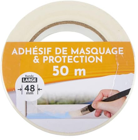 COGEX - Ruban adhésif, ruban adhésif pour peinture - Adhésif de masquage et de protection contre la peinture - Dimensions: 50m x 48mm - Bande large - Idéal pour vos travaux de peinture - Résultat net
