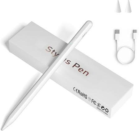 Stylus Pens for Touch Screens, Universal Fine Point iPad Pencil with Magnetic Adsorption Compatible with iPhone/iPad/Samsung/Android/Tablet & Other Touch Screens (White)