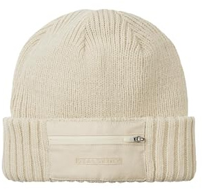 SEALSKINZ Colby wasserdichte Strickmütze für Kaltes Wetter mit Reißverschluss, Cremefarben, L/XL