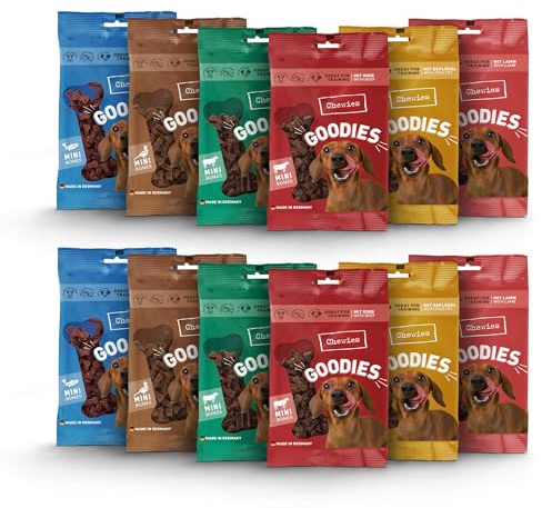 Chewies Training MINI Snacks Hunde-Leckerli Probier-Paket - gesunde Hunde-Leckerlis ohne Zucker, ideal als Belohnung & Motivation im Hundetraining geeignet, Made in Germany (12 x 125g)