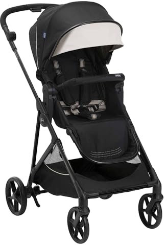 Chicco Passeggino Seety, Passeggino Leggero e Compatto Da 0 Mesi a 4 Anni, Portata Max 22kg, Passeggino Pieghevole, Schienale Reclinable, Chiusura Automatica in 1 Gesto, Capotte Parasole e Parapioggia