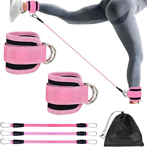 Bandas de resistencia de tobillo con puños, bandas de tobillo para entrenamiento, equipo de entrenamiento de glúteos, juego de bandas de resistencia para entrenamientos en casa, gimnasio, ejercicio de
