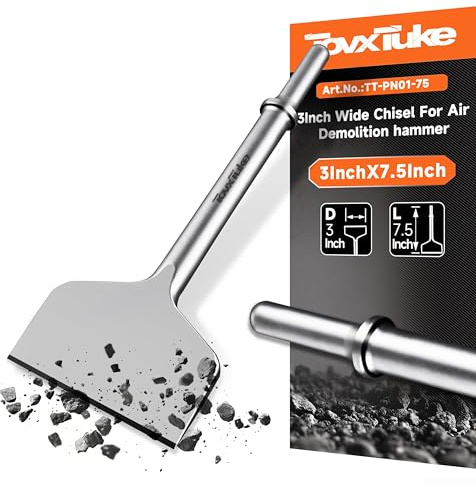 3 x 7.5 Air Hammer Chisel Pneumatic Chisel 0.401 Inch Shank Tile for Thinset Removal, Thinset Scaling, Tile Removal, Pneumatic Chisel