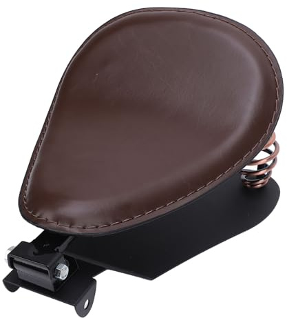 Retro Motorcykelsäte, Motorcykel Solo Pad Seat, Motorcykel Solo Seat med Fjäderfäste, Konstläder, Starkt Stöd, Universal Passform för Retromotorcyklar (2)