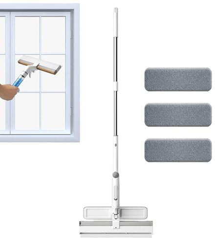 Cleaster per finestre Telescopic, finestra e Cucitura Squeegee | SQUEEGEE per tutti gli usi con asta di estensione | Ricchietta professionale con bottiglia d'acqua di grande capacità, pulizia a pulizi