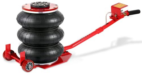 Jaxguom Pneumatischer Wagenheber 3T, 40cm Hub in 5s Robuster Dreifach-Luftbeutel (150-400mm) mit Sicherheitsventil, 3T Luftheber Für SUV/LKW & Werkstatt