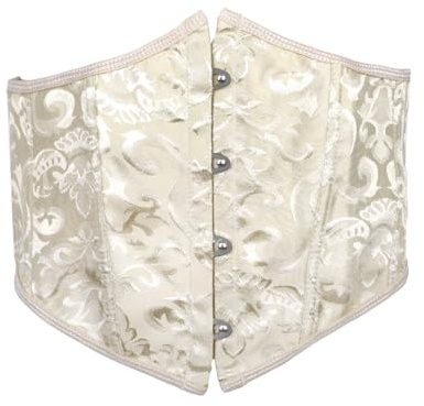 Ynport Crefreak Ceinture-Corset sous la Poitrine pour Femmes, Large Serre-taille avec Armature en os de Poisson pour Tenue Gothique Steampunk, Costume d'Halloween et LARP