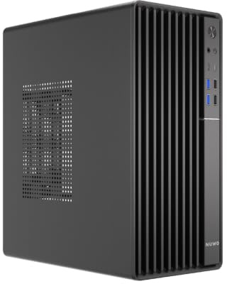 Nuwo Caja de PC compacta QK300 de cuarzo micro-ATX sin fuente de alimentación, compatible con MicroATX y Mini-ITX, refrigeración frontal, USB 3.0 y Type-C, negro