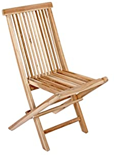 SAM Teak Klappstuhl Menorca, Teakholz Massiv geschliffen, naturbelassen strapazierfähig ohne Armlehnen, Sitzkomfort, 4251068922155