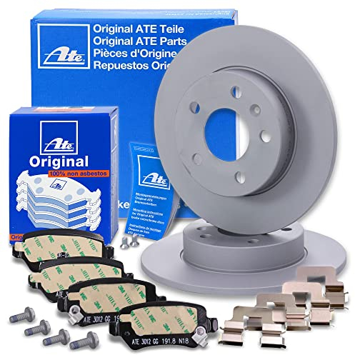 ATE Bremsenset Hinterachse inkl. Bremsscheiben hinten Ø 264 mm voll und Bremsbeläge hinten Kompatibel mit OPEL ASTRA G (T98, F35, F70), ASTRA (A04, L70), COMBO, MERIVA A (X03), B (S10), ZAFIRA A, B