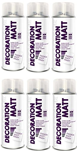 Deco Color 6er Sparpack DC Lackspray matt 400ml nach RAL freie Farbauswahl (6 Dosen in klarlack MATT)