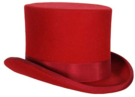 Thetru Kostüm Zubehör Zylinder Hut 14cm rot Karneval Fasching Gr.59