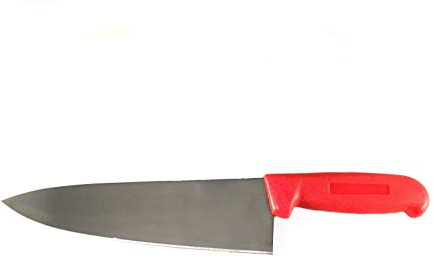 8 Chef Knife Cozzini Cutlery Imports - Choose Your Color - Razor Sharp Commercial Kitchen Cutlery - Cook's Knives (Red)
