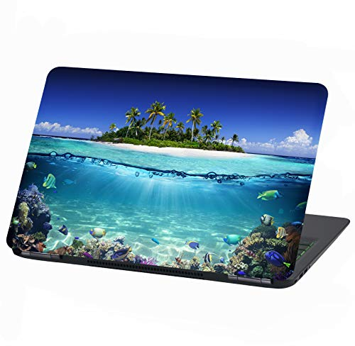 Laptop Folie Cover Strand Urlaub Paradies Klebefolie Notebook Aufkleber Schutzhülle selbstklebend Vinyl Skin Sticker (17 Zoll, LP 19 Insel Paradies)