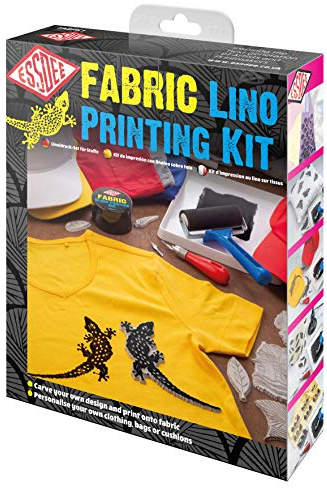 ESSDEE FABPK1 Linoldruck-Set aus Stoff, Aluminium, Schwarz