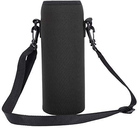 MOUMOUTEN Neopren isolierte Wasserflasche Träger Tasche Sport Wasserhalter Wasserflasche Ärmel mit verstellbarem Schultergurt mit Metallschnalle(750ml