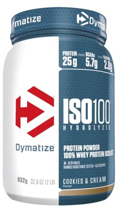 Dymatize ISO 100 Hydrolyzed Cookies & Cream 932g - Whey Protein Hydrolysat + Isolat Powder