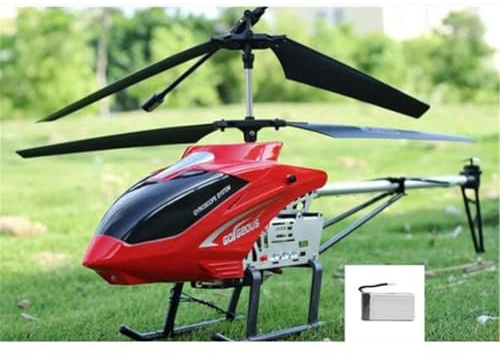 LKHLTBF C,Triple Battery Package,Elicottero rc con Telecomando, Giocattolo Aereo Extra Resistente per Bambini, Modello Drone da Esterno, 3,5 canali, 80 cm, Grande Elicottero