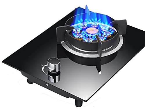 Fornello a gas integrato con bruciatore singolo, design compatto, FFD e supporti in ghisa per una cottura efficiente