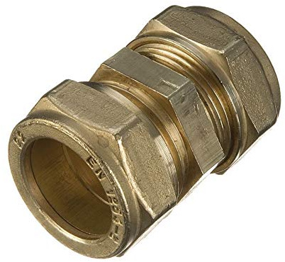 22mm Brass Compression Coupling - Bag of 2
