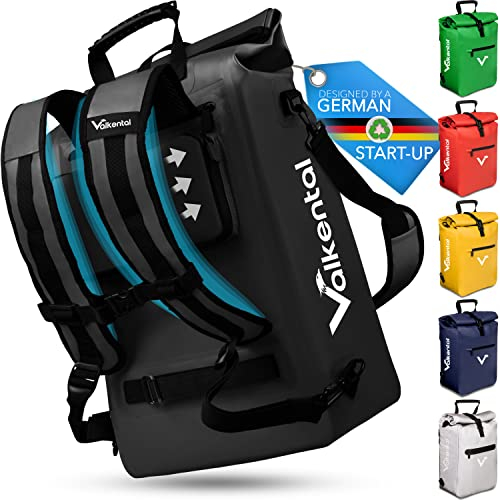 Valkental® 3in1 Fahrradtasche [Bis 25L] - Das Original - Geeignet als Gepäckträgertasche, Rucksack und Umhängetasche - 100% Wasserdicht & Reflektierend - Sichere Befestigung [Abschließbar] Laptopfach