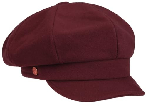 Mayser Damen Ballonmütze Wide Fit Visor Made in EU Herbst Winter Bordeaux L (59-60 cm)