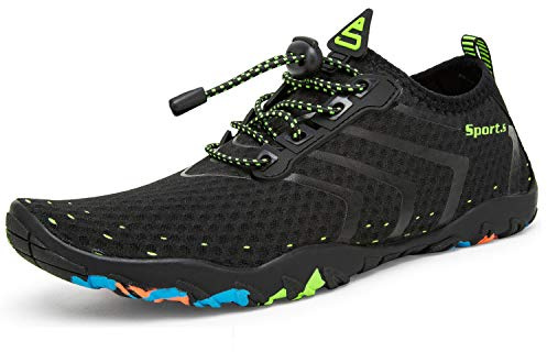 Kenswalk Men's Aqua Water Shoes Lightweight Quick Drying Boating Barefoot Sneakers for Beach Pool Swim