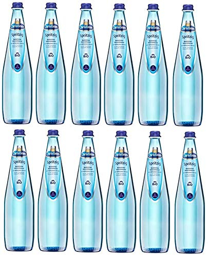 12 Flaschen blaue Christinen Spritzig Natürliches Mineralwasser mit viel Kohlensäure a 750ml in Glas inc. 1,50€ Mehrweg Flasche
