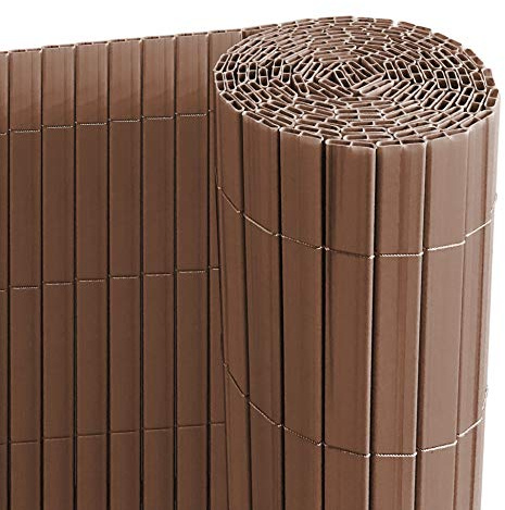 Ribelli PVC Brise-Vue pour Terrasse Balcon Jardin Clôture Pare-Soleil Coupe-Vent, Couleur:Brun, Articles:Tapis de Protection de la Vie privée en PVC, Dimension:90 x 500 cm