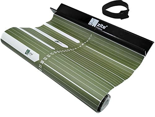 Zite Fishing Abhakmatte Angeln mit Anschlag - XXL Ruler Aufrollbar 140x30cm - Roll-Up Fischmatte zum Fische messen, Abhakmatte mit Maßband, Fisch Maßband Angeln, Angel massband angeln Messmatte angeln