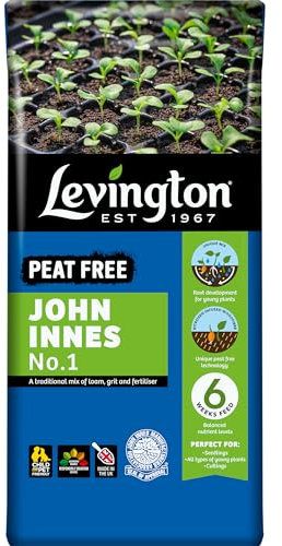 Levington PEAT FREE John Innes No.1, 25 Litres - Perfect for Seeds,Seedlings,Plug Plants & Cuttings