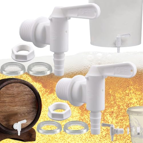 Brateuanoii 2 Pezzi Rubinetto del Secchio del Vino, Rubinetto Erogatore di Acqua, Spigot di Imbottigliamento, per Secchio del Fermentatore Birra per La Produzione di Vino in Casa