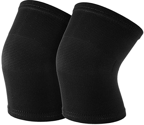 WLLHYF 1 Paar Kinder Kniebandage Kinder Kniebandage Atmungsaktive Elastische Weiche Knieschützer für Kinder Kind Mädchen Jungen Teenager Basketball Volleyball Sport (Schwarz,M)